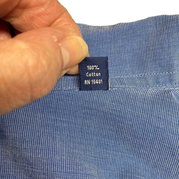 Tommy Hilfiger Ithaca Blue Cotton Dress Shirt, French Cuffs, Large 16.5 in,34-35 - Picture 7 of 7